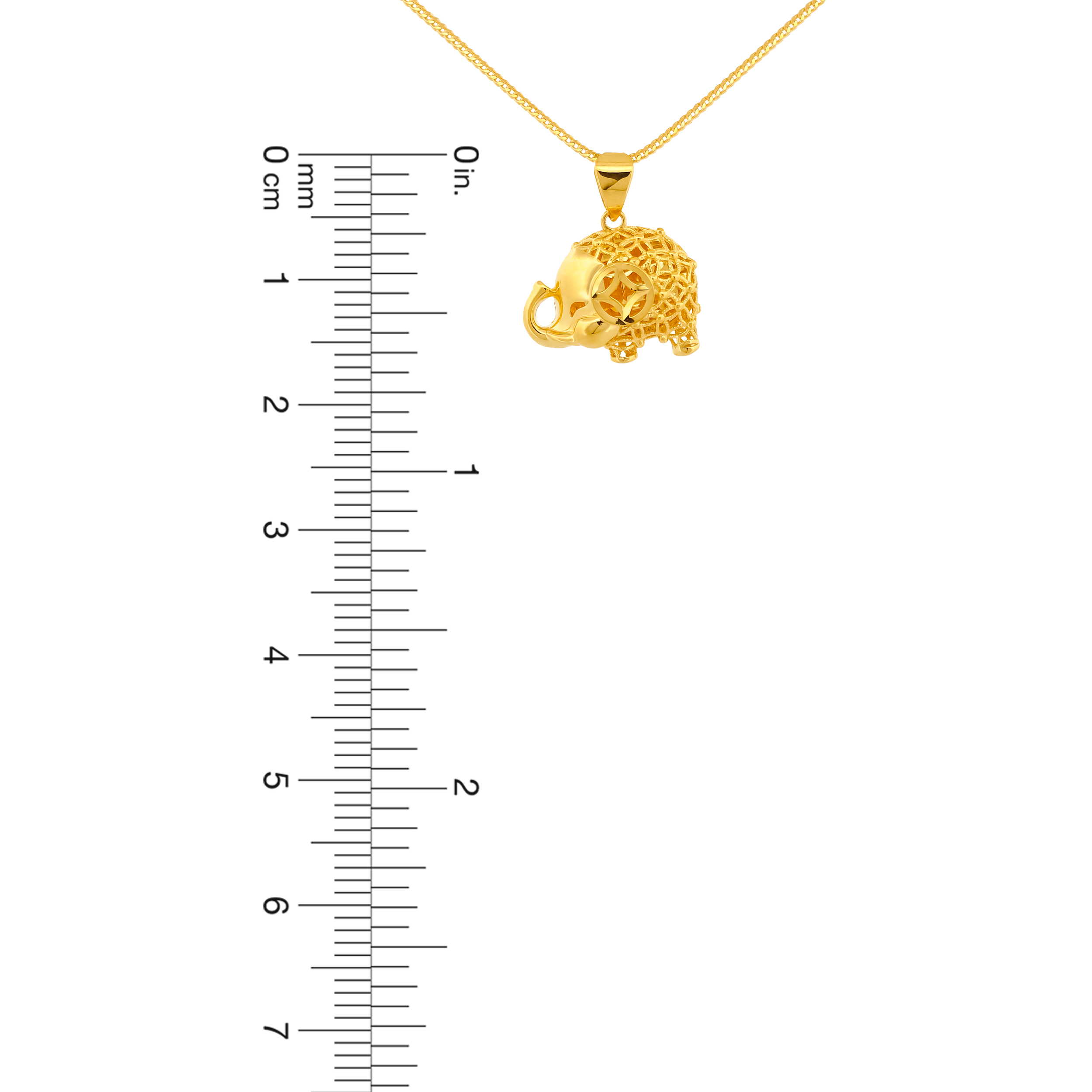 22K Gold Lucky Charm Elephant Pendant