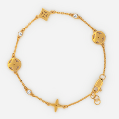 22k Gold Floral Chain Bracelet