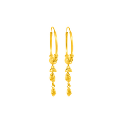 22K Gold Multi-Charm Hoop Earrings