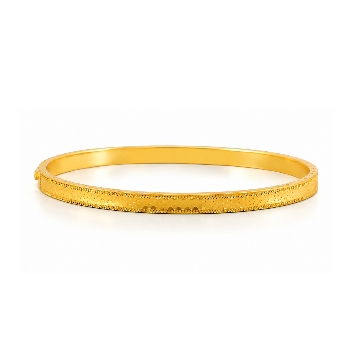 22K Gold Thin Bangle Bracelet