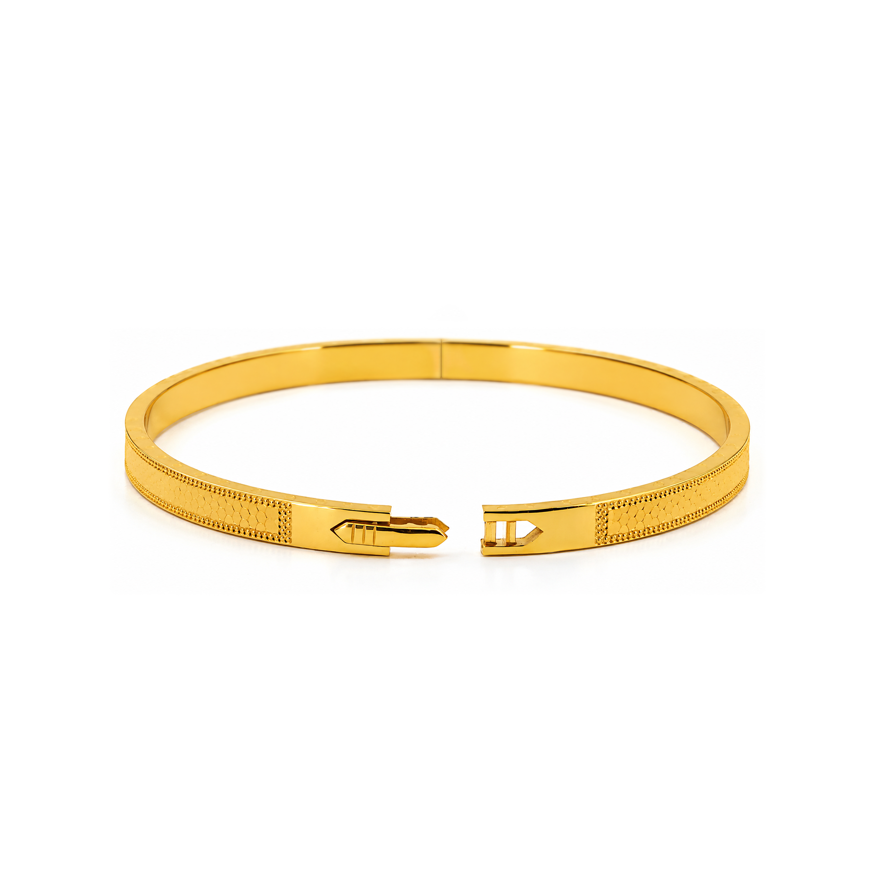 22K Gold Thin Bangle Bracelet