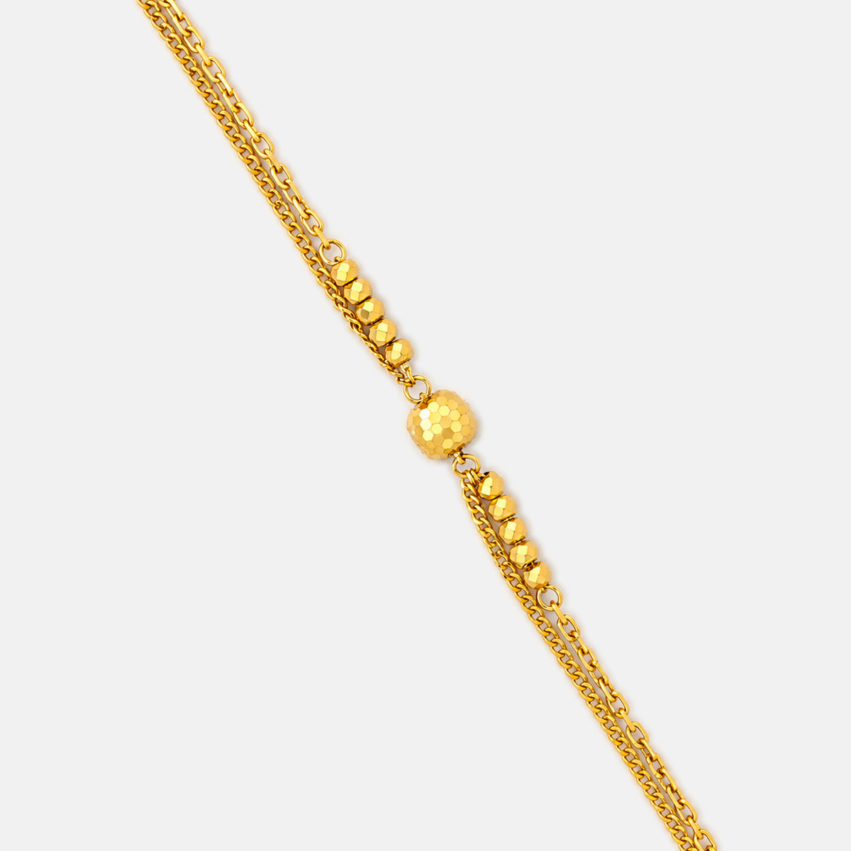 22K Gold Beaded Chain Bracelet