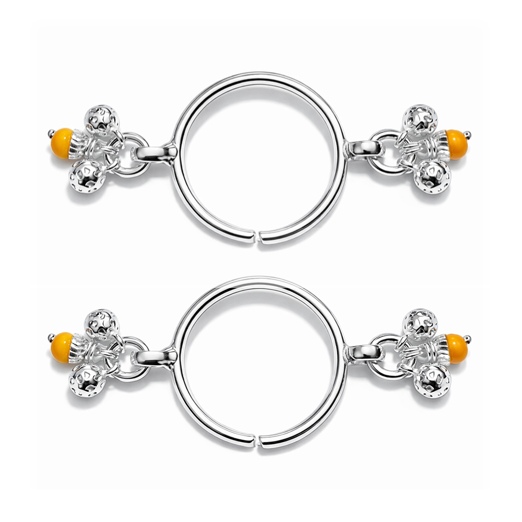 Silver Orange Drop Bracelet for Krishna Murti