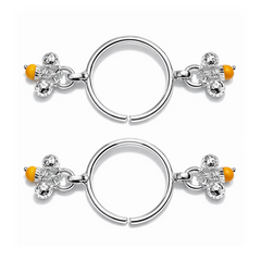 Silver Orange Drop Bracelet for Krishna Murti