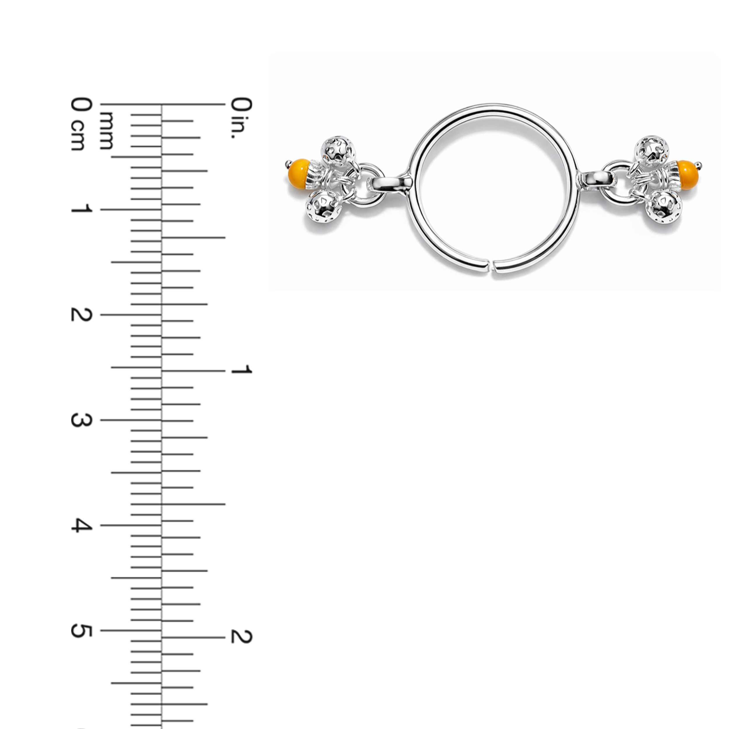 Silver Orange Drop Bracelet for Krishna Murti