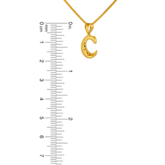 22K Gold Initial Letter 'C' Necklace Charm Pendant
