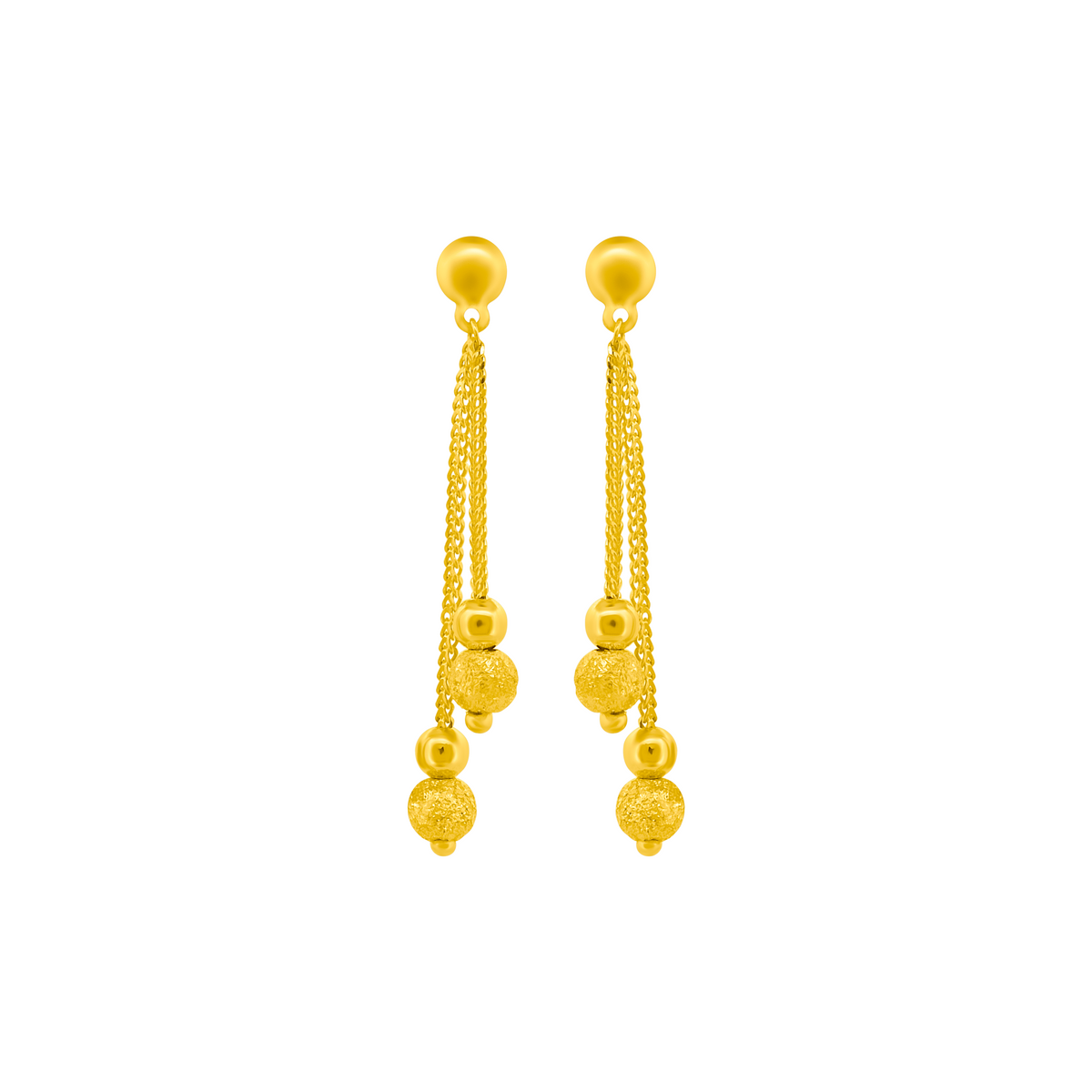 22K Gold Ball Drop Earrings