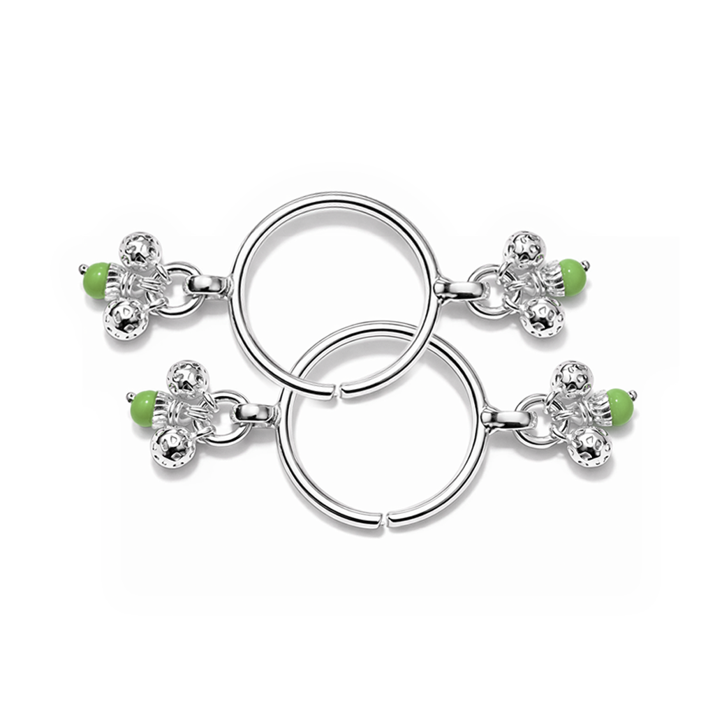 Silver Green Drop Bracelet for Krishna Murti