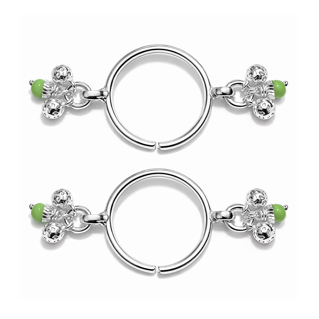Silver Green Drop Bracelet for Krishna Murti
