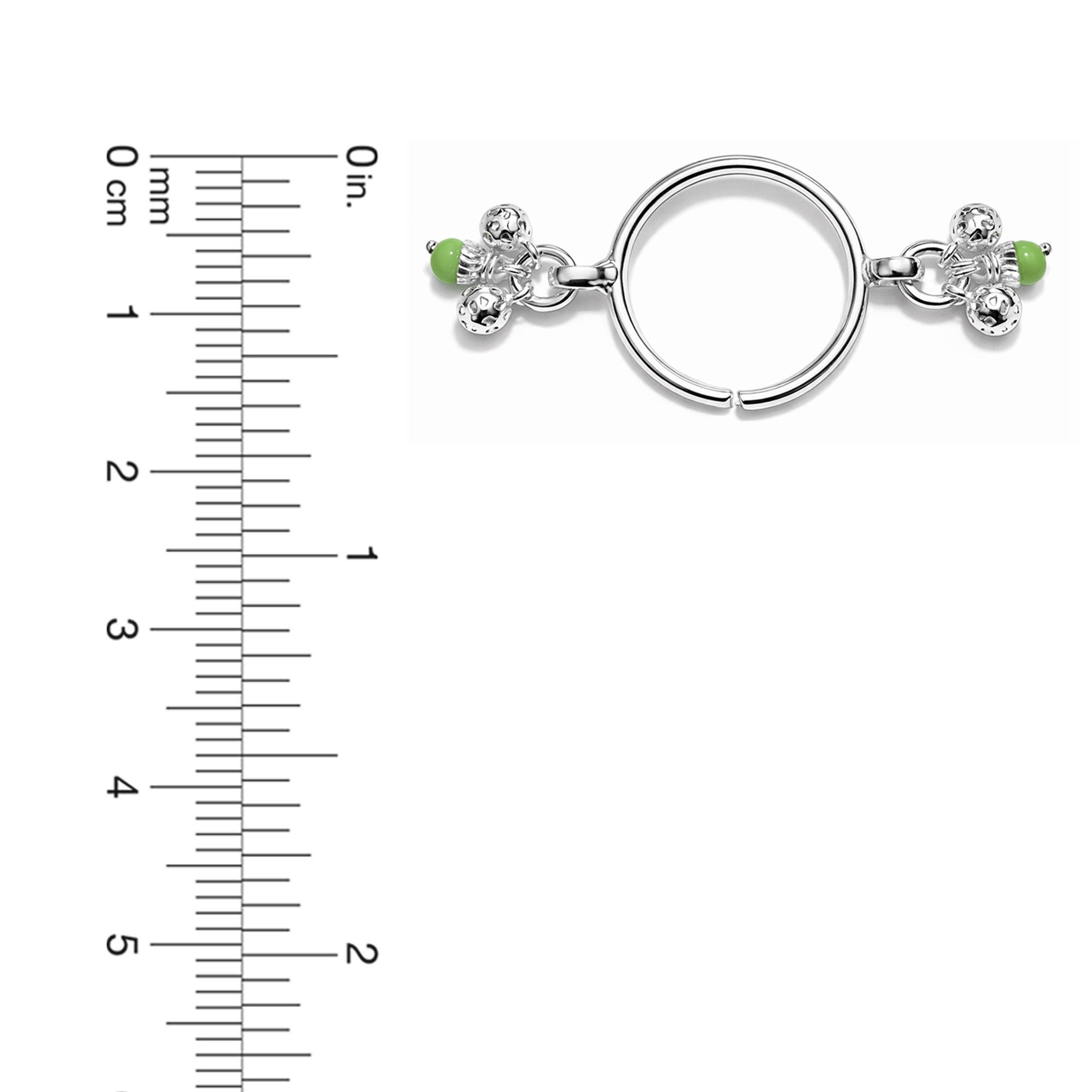 Silver Green Drop Bracelet for Krishna Murti