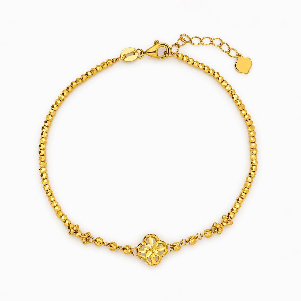 22K Gold Clover Bead Bracelet (info left)