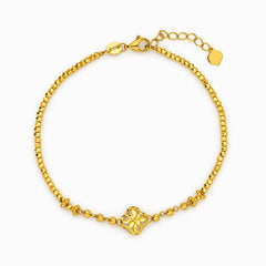 22K Gold Clover Bead Bracelet (info left)