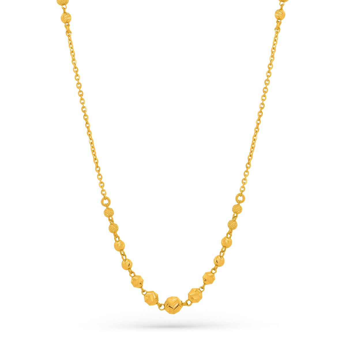 22K Gold  Classic Beaded Necklace