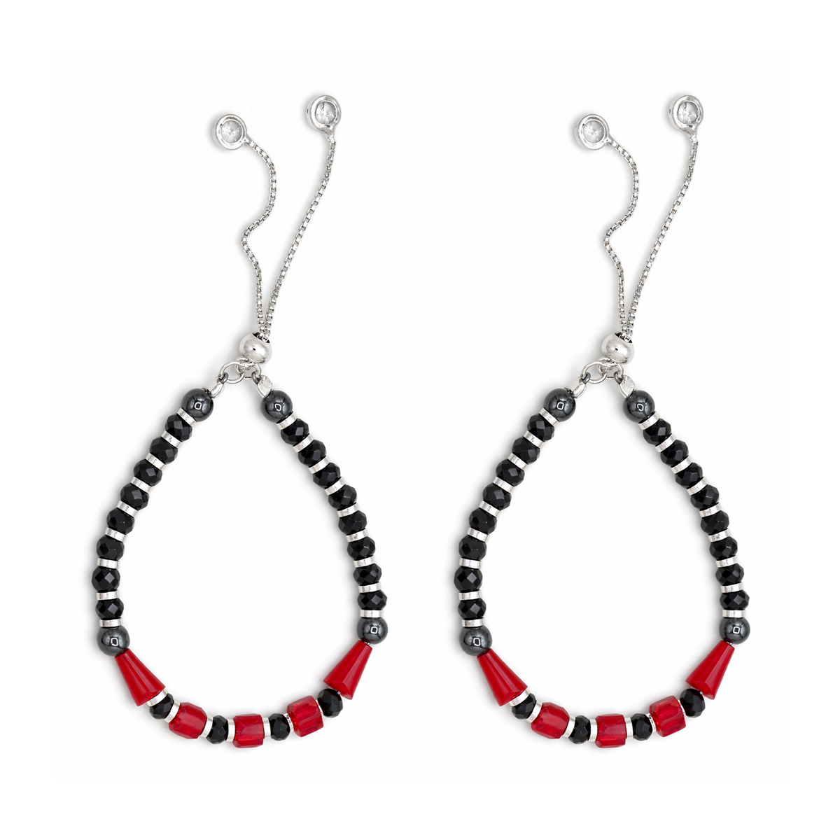 Silver Red & Black Nazariya Kids Bracelets - Set of 2