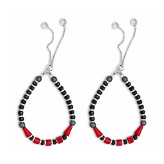Silver Red & Black Nazariya Kids Bracelets - Set of 2