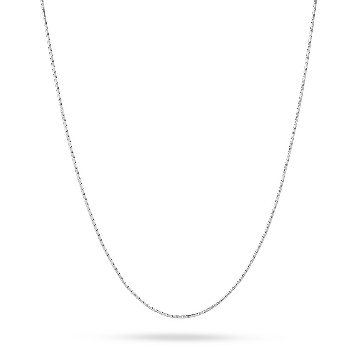 18K White Gold Box Chain - 18"