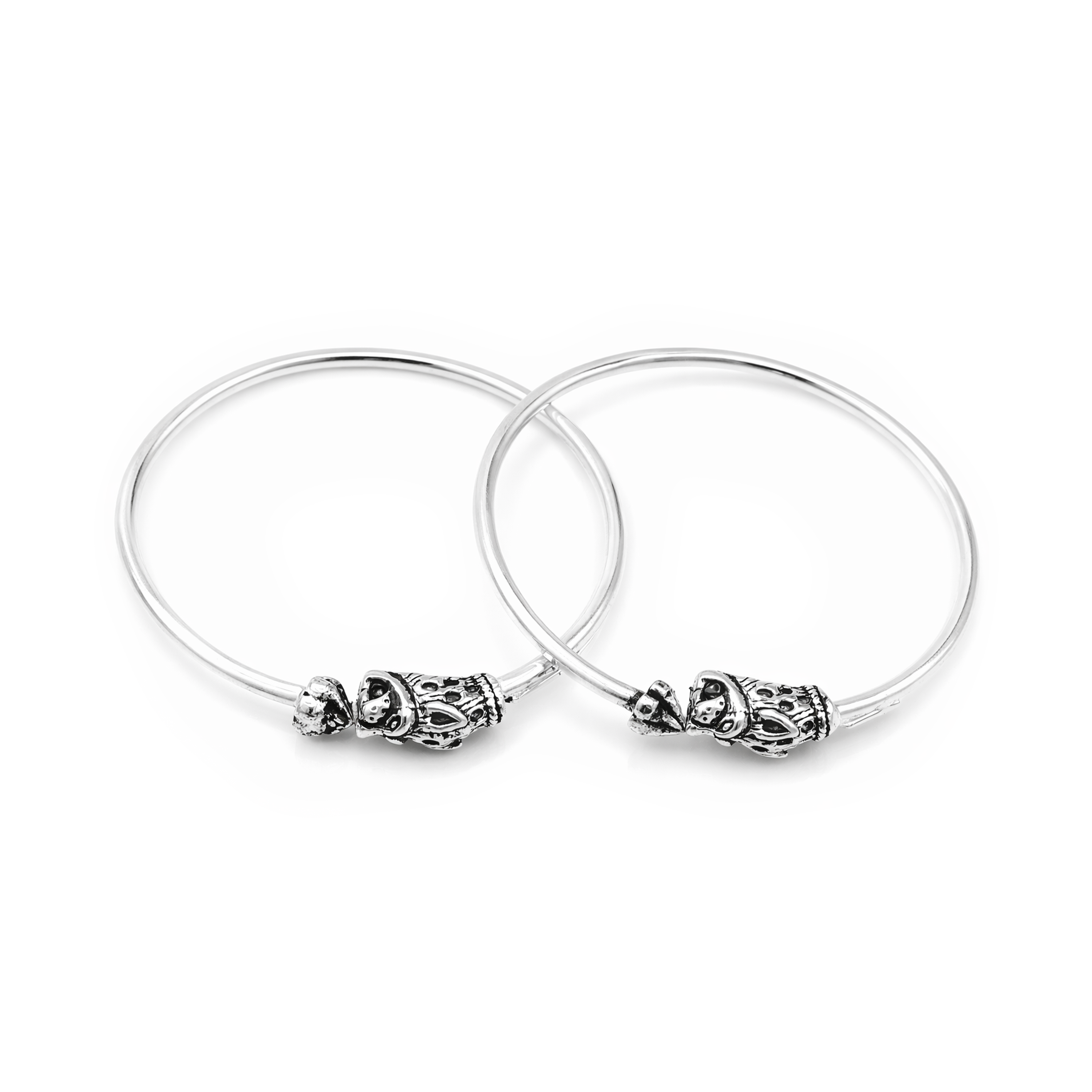 Silver Bull Dog Baby Kadas - Set of 2