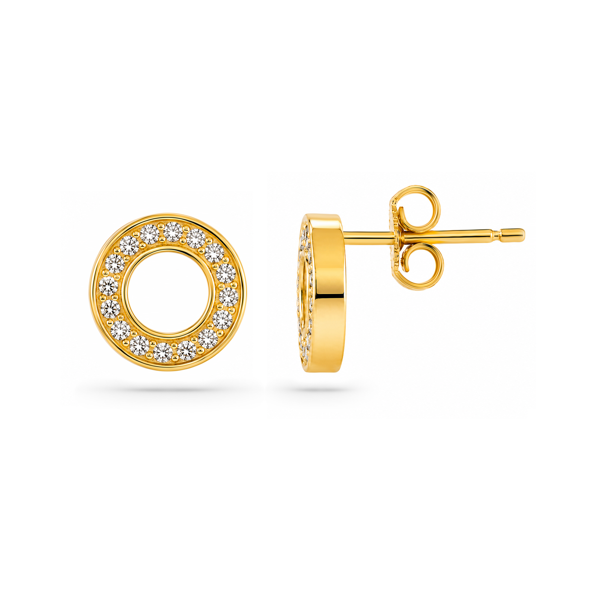 22K Gold Halo Pendant with Earrings Set