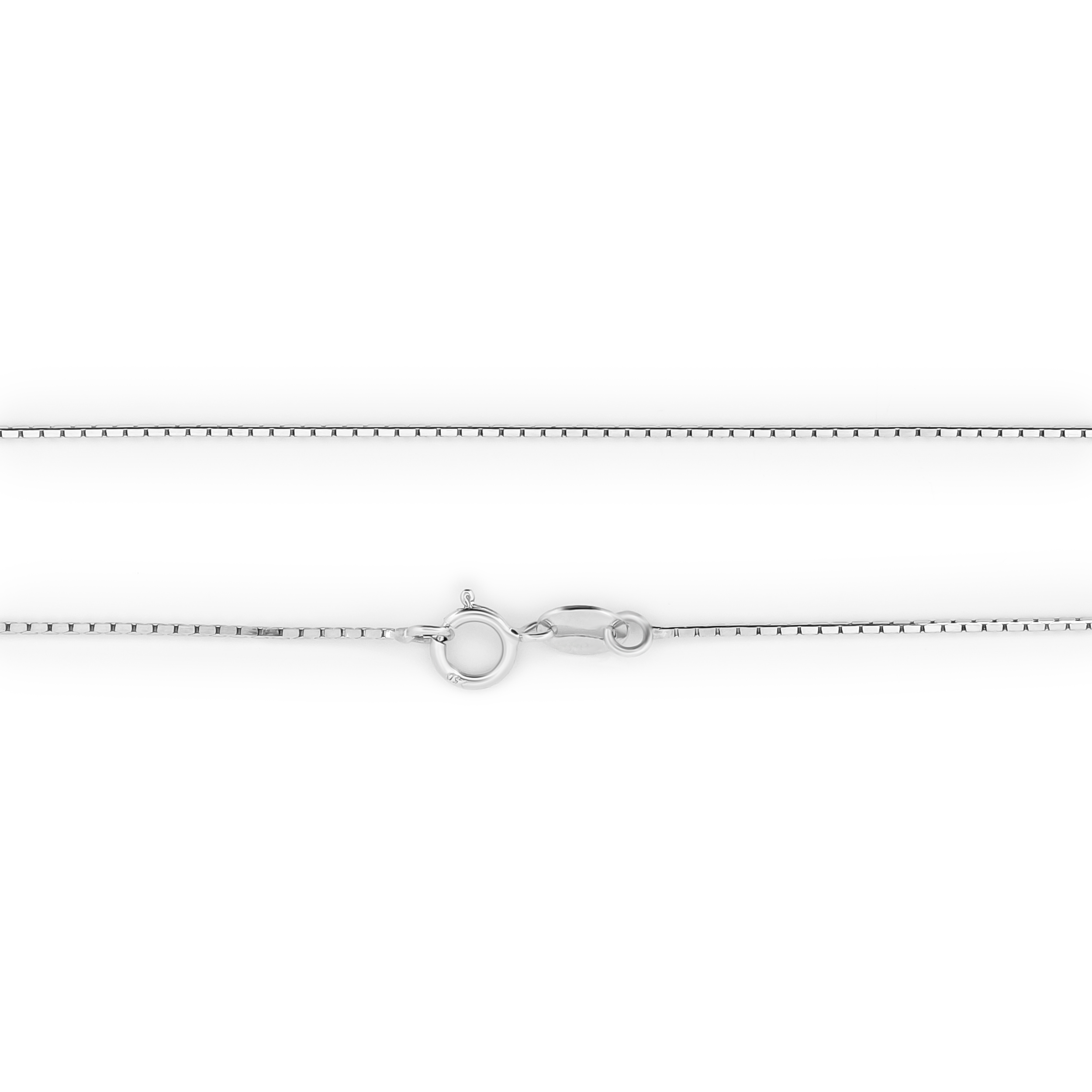 18K White Gold Box Chain - 18"