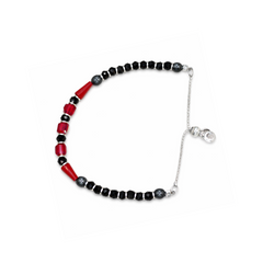 Silver Red & Black Nazariya Kids Bracelets - Set of 2