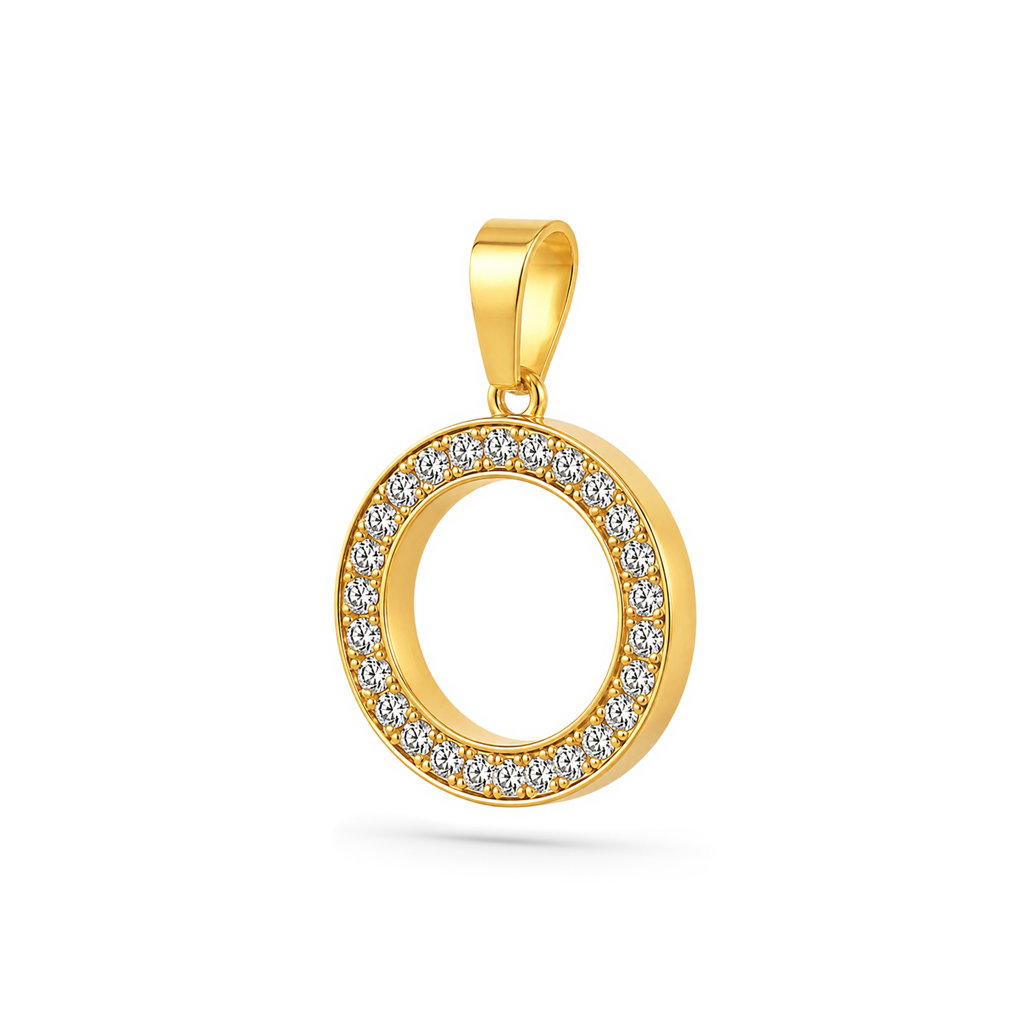 22K Gold Halo Pendant with Earrings Set