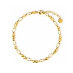 22K Gold Link Beaded Bracelet