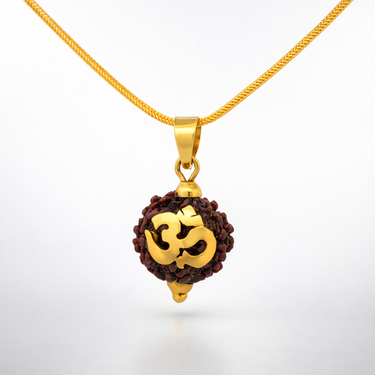 22K Gold OM 5 Mukhi Rudraksha Pendant