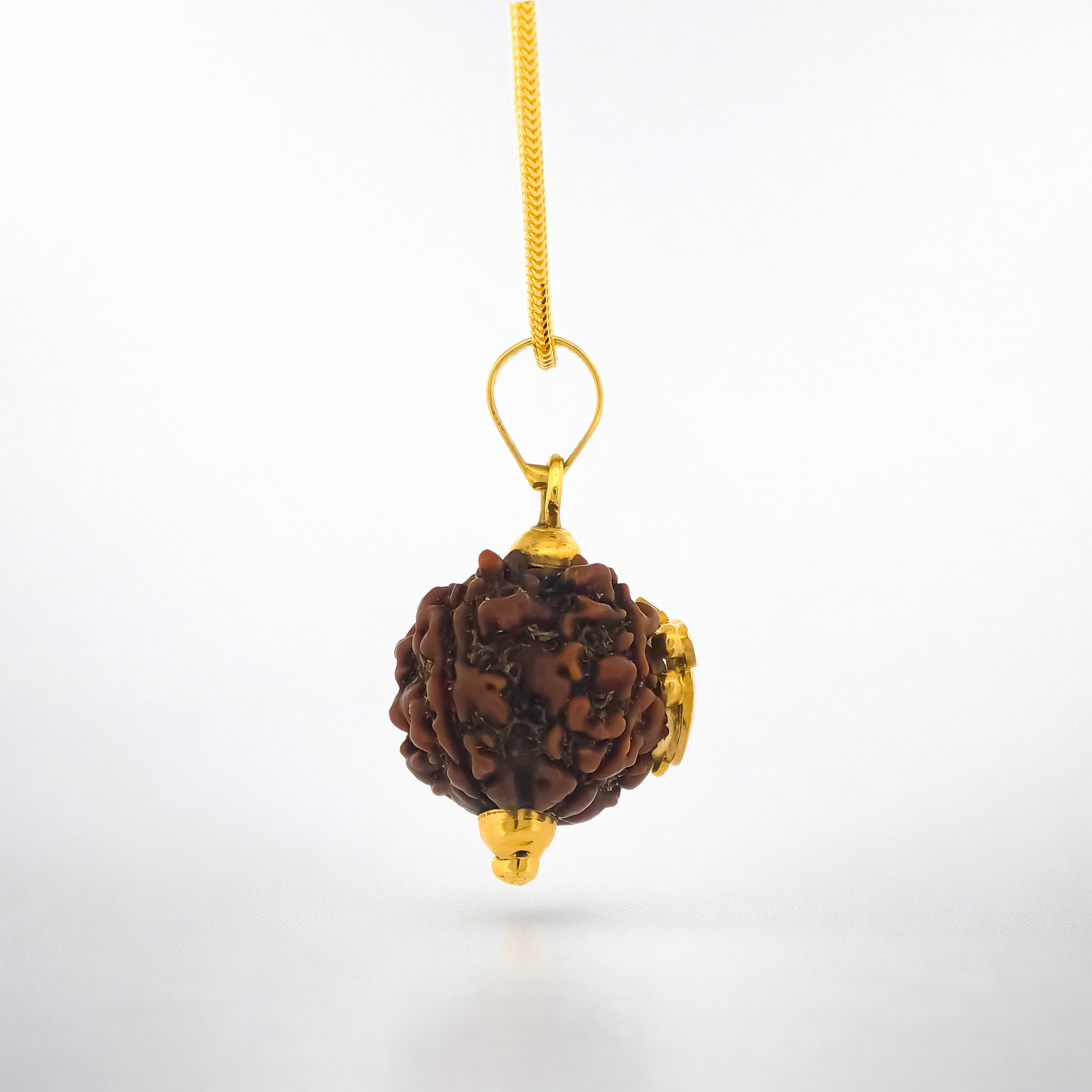 22K Gold OM 5 Mukhi Rudraksha Pendant