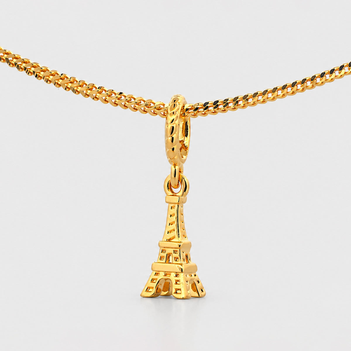 22K Gold Eiffel Tower Charm Pendant