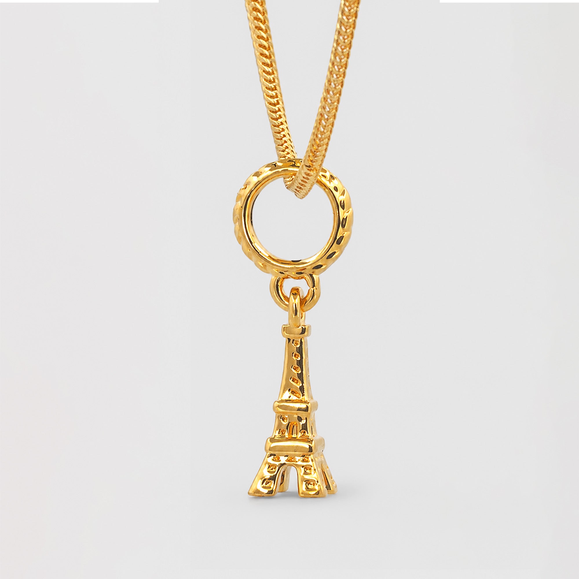 22K Gold Eiffel Tower Charm Pendant