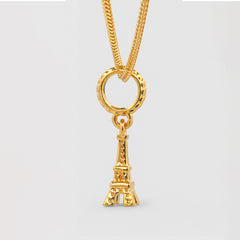22K Gold Eiffel Tower Charm Pendant
