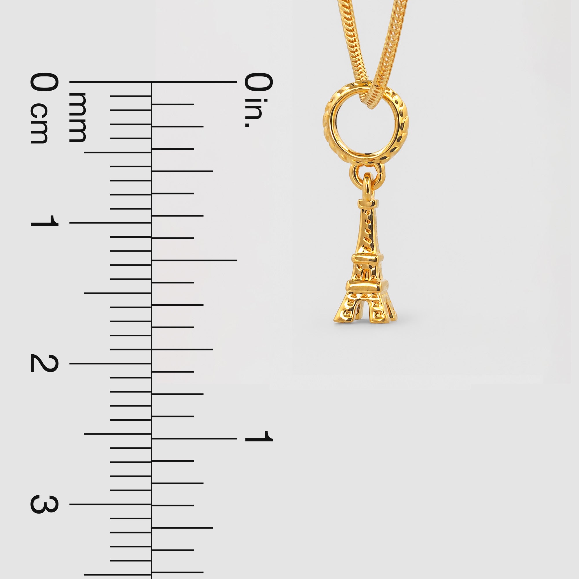 22K Gold Eiffel Tower Charm Pendant