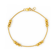22K Gold Triple Bead Station Bracelet