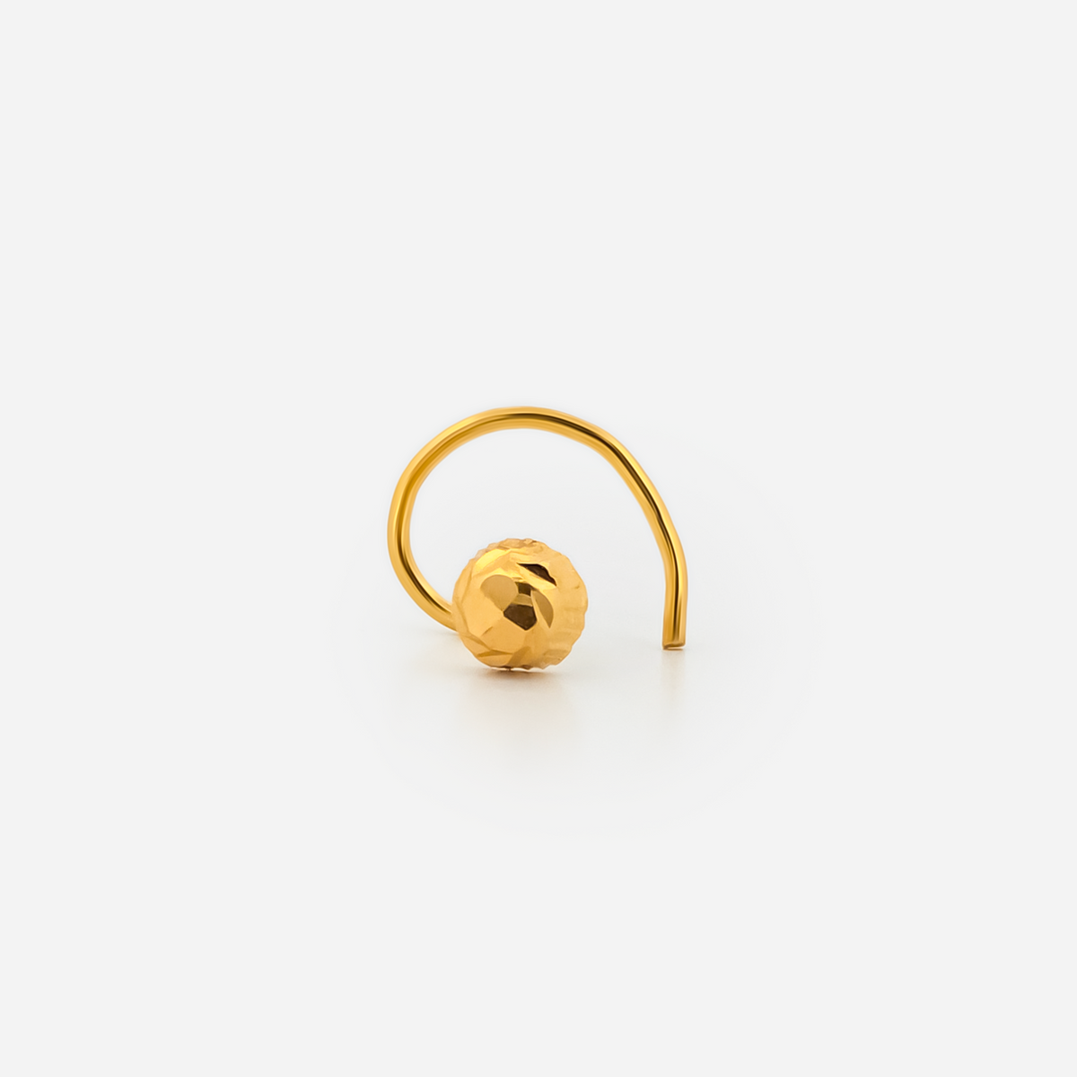 22K Gold Classic Ball Curved Nose Pin