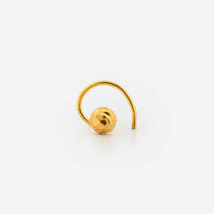 22K Gold Classic Ball Curved Nose Pin