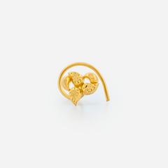 22K Gold Leaf Spin Nose Pin