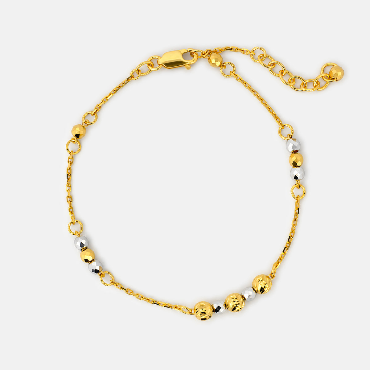 22K Gold Two Tone Bead Bracelet