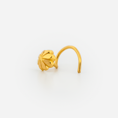 22K Gold Flower Curved Nose Pin