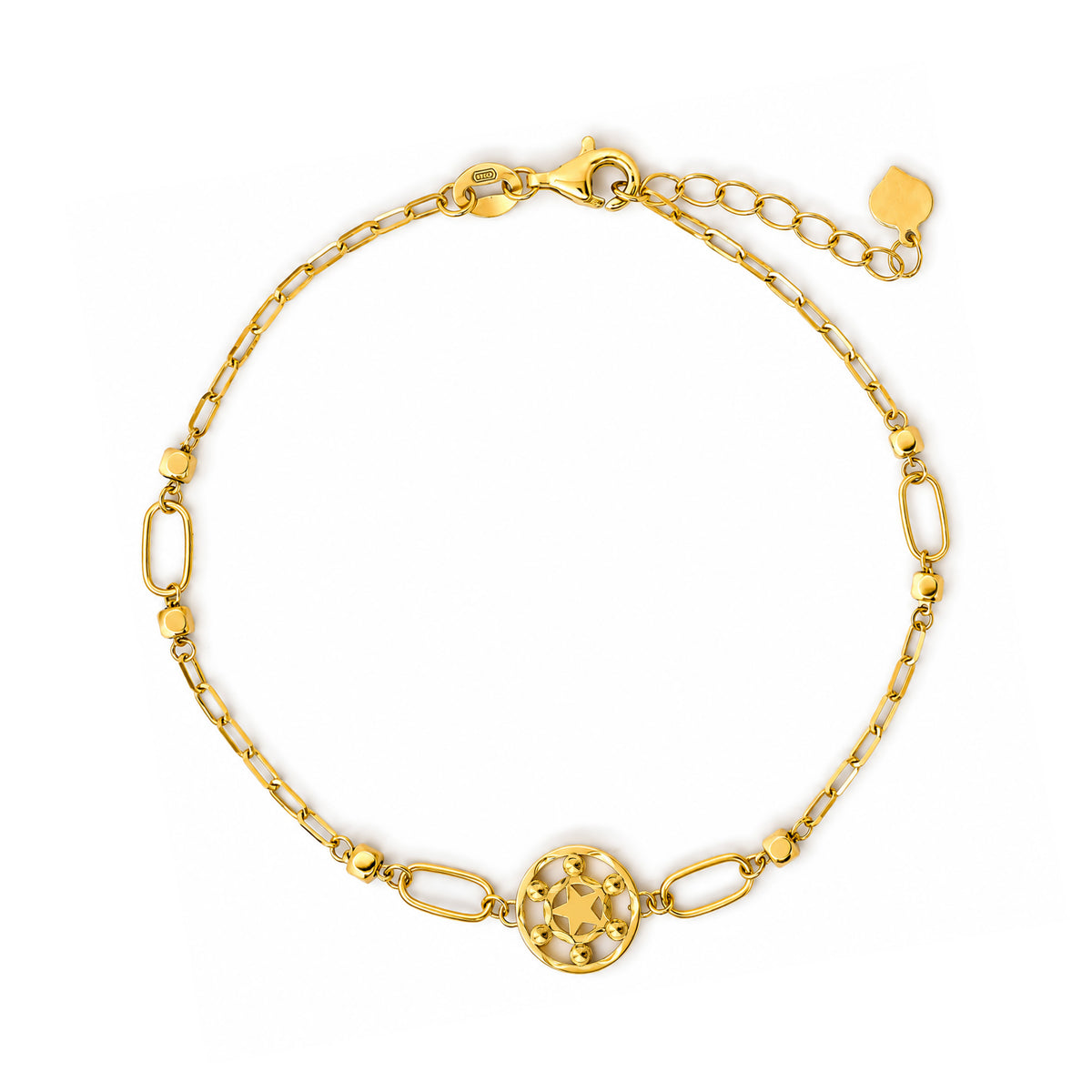 22K Gold Clover Link Bracelet