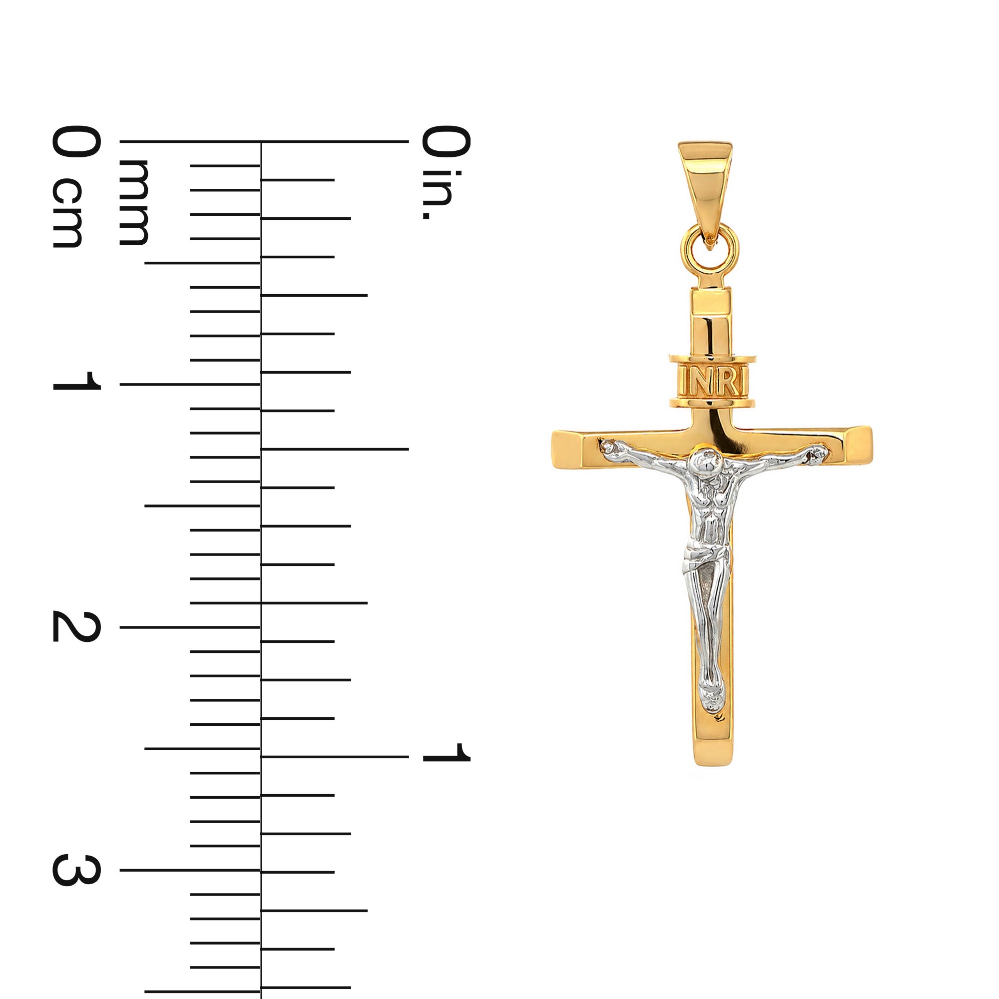22K Gold Crucifix Cross Pendant