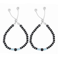 Silver Blue & Black Nazariya Kids Bracelets - Set of 2