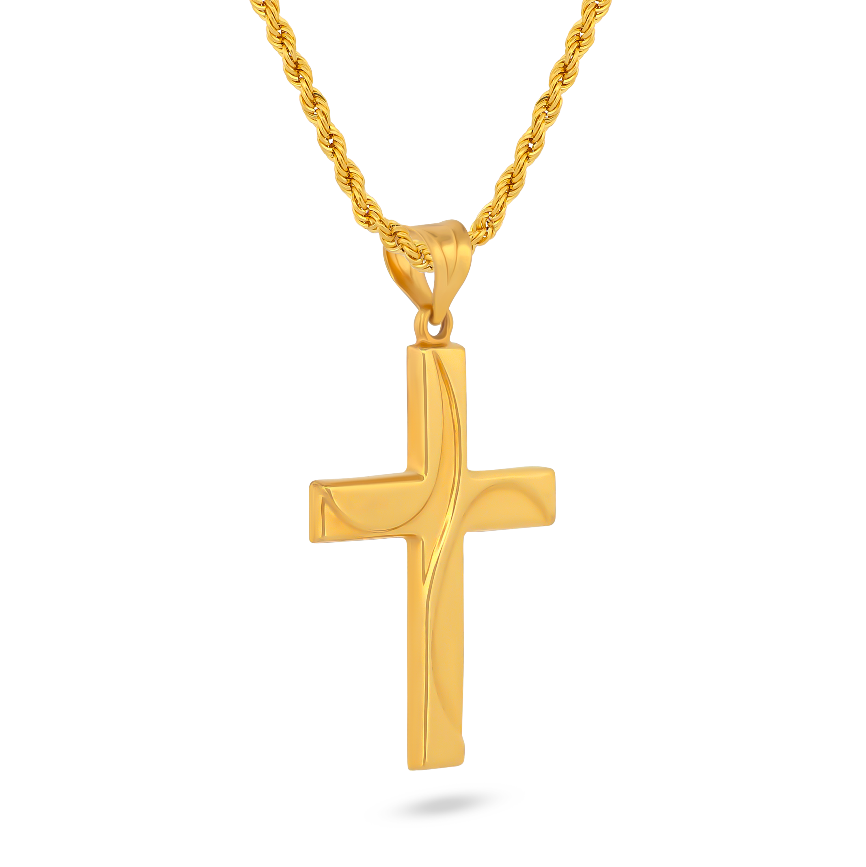 22K Gold  Stylish Cross Pendant