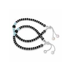 Silver Blue & Black Nazariya Kids Bracelets - Set of 2