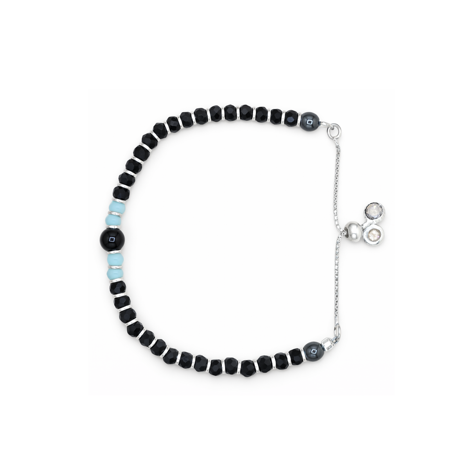 Silver Blue & Black Nazariya Kids Bracelets - Set of 2