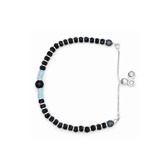 Silver Blue & Black Nazariya Kids Bracelets - Set of 2