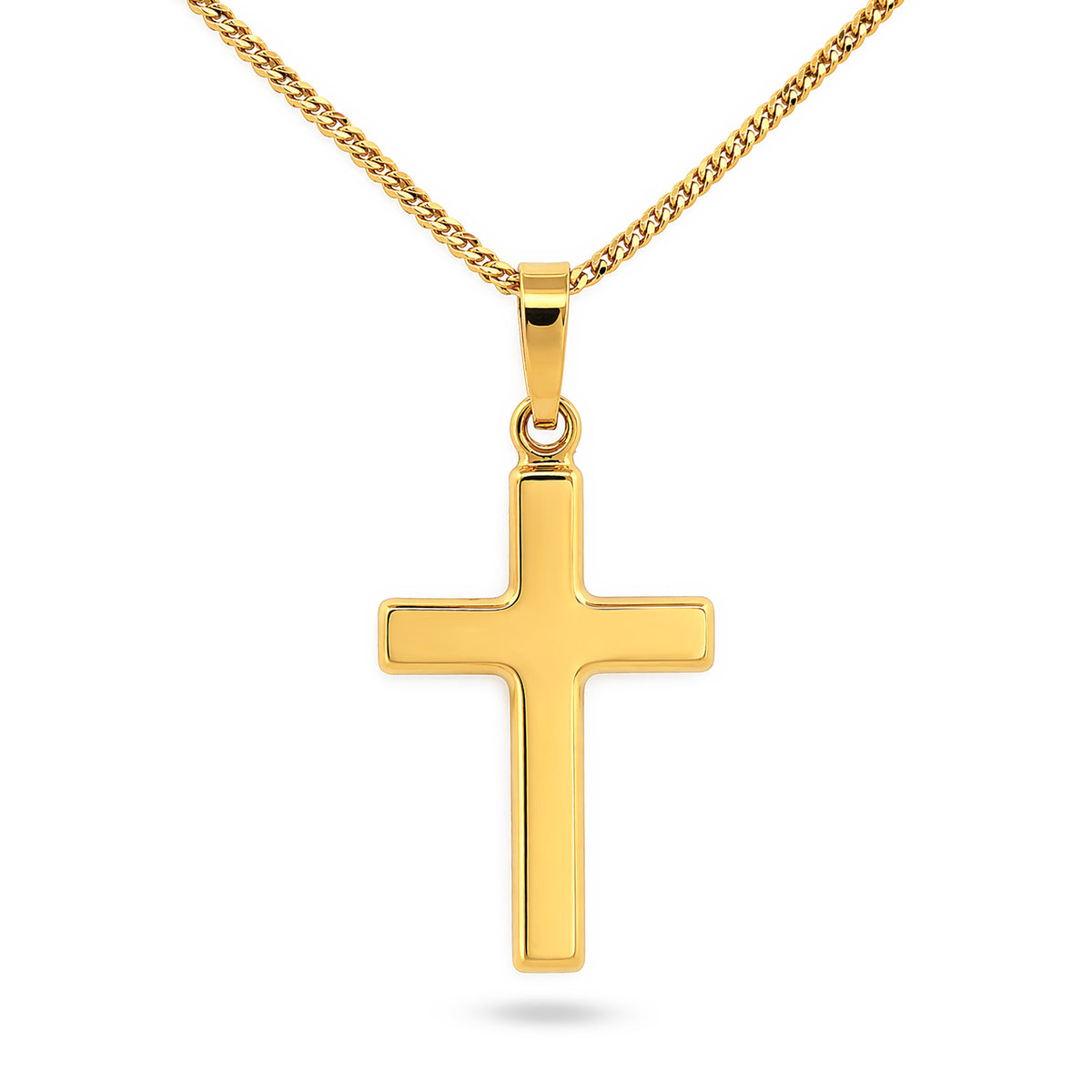 22K Gold Plain Cross Pendant