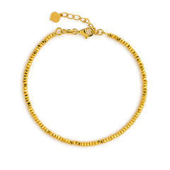 22K Gold Diamond Cut Bead Bracelet