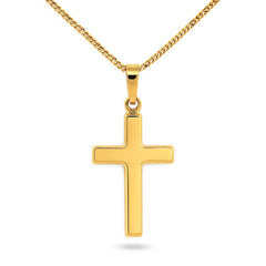 22K Gold Plain Cross Pendant