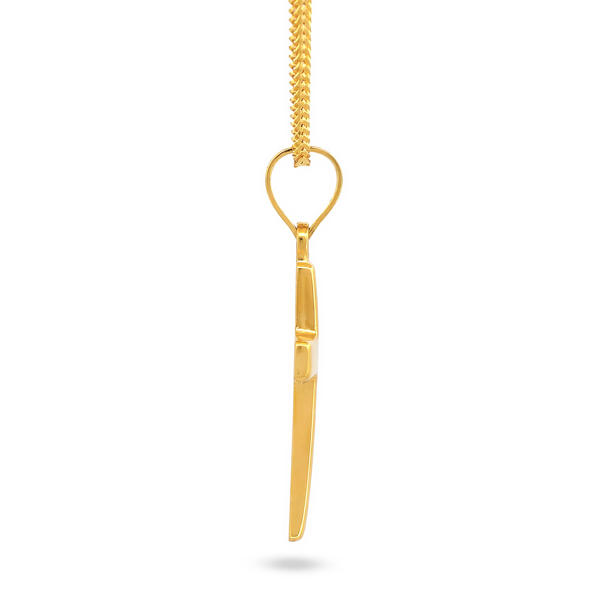 22K Gold Plain Cross Pendant