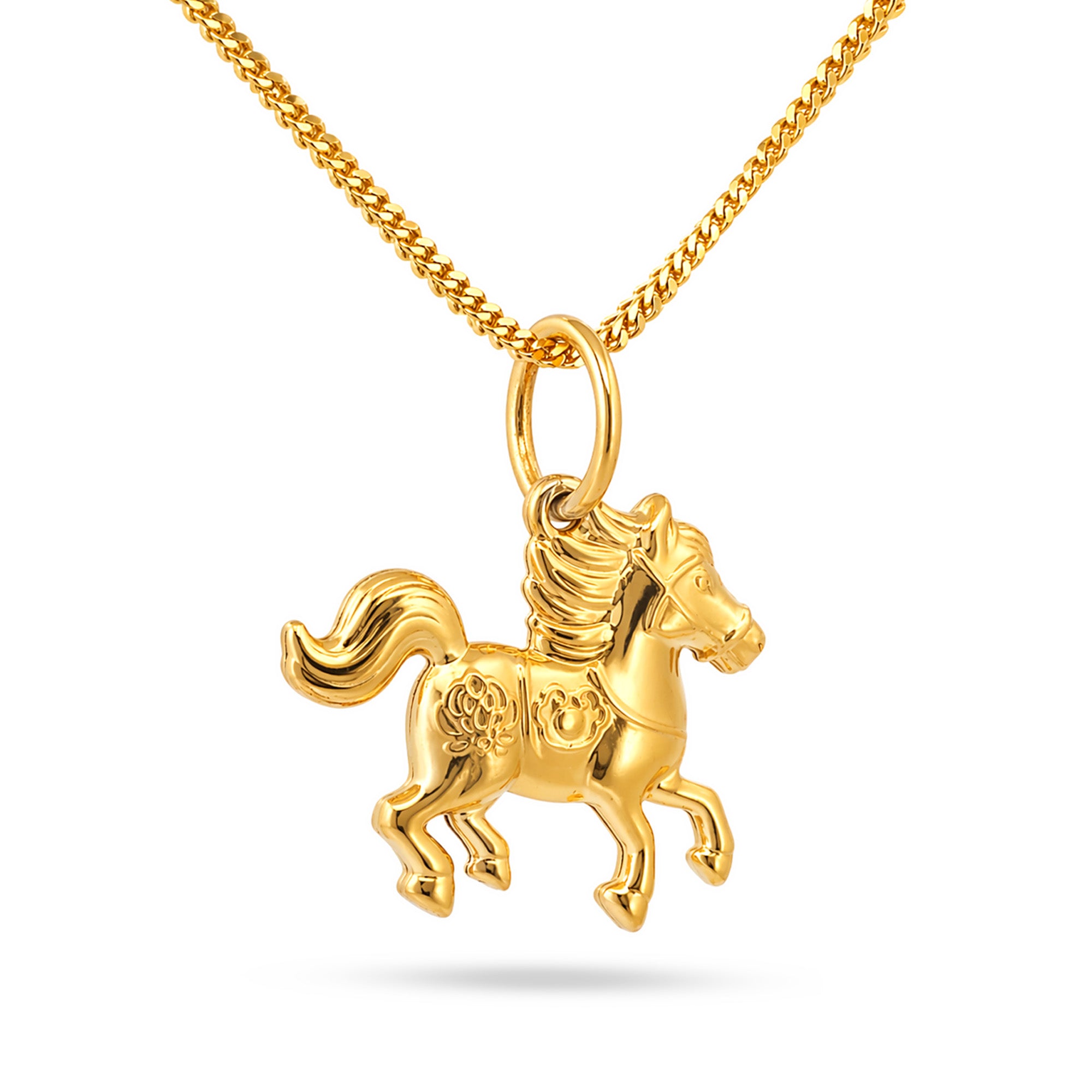 22K Gold Horse Charm Pendant